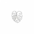 Monstera Line Art Print