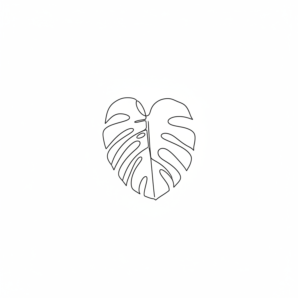 Monstera Line Art Print