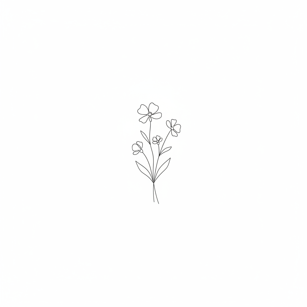 Wildflower Line Art Print