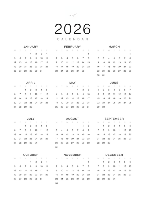 2026 Botanical Year Calendar