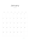 2026 Minimalist Monthly Calendar