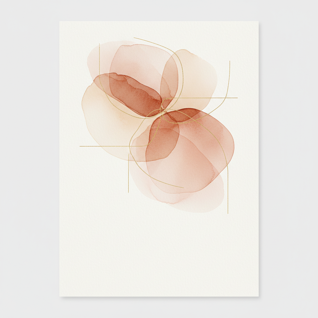 Abstract Watercolor Print — Terracotta Bloom