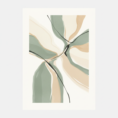 Abstract Brushstroke Print — Sage