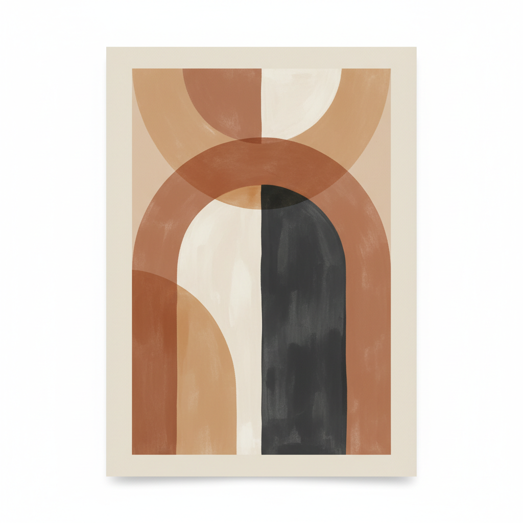 Geometric Arches Print — Warm Neutral