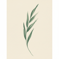 Botanical Brushstroke Print — Forest Green